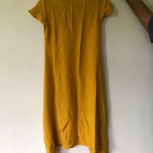 Mustard Bright Yellow Asymmetrical Kurti