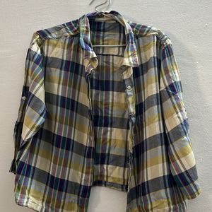 Multicoloured Checked Crop shirt