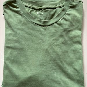 Men Green Colour Cotton T-shirt