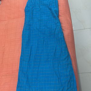 Blue Checked Kurta