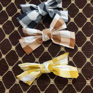 Check Medium Size Bow Pack Of 3