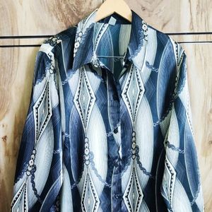 Grey Printed Shirt Size-48