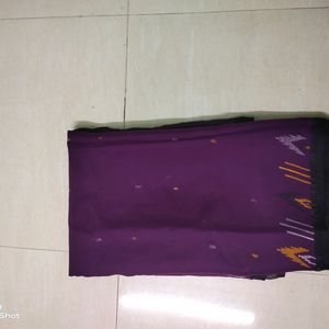 Purple Cotton Saree