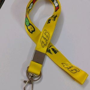 Used Yellow VR46 Lanyard Keychain