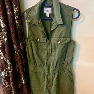 Denim Playsuit Olive Green 🫒