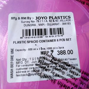 🔴6 Air Tight Plastic Containers