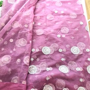 Purple Netted Sequence Saree(Women’s)