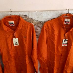 Combo Of 2  NS nine Orange Branded Shirt 💥