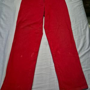 Stylish Branded Red Denim Jeans For Girls