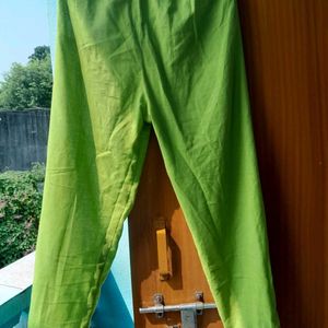 Green Stitched Straight Pant