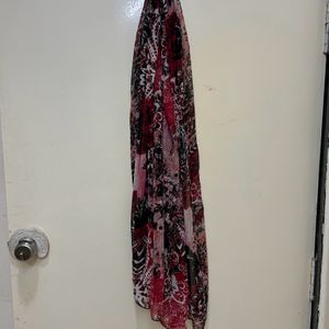 Pink And Black Multicoloured Skarf Dupatta