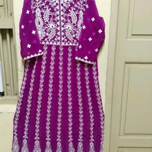 Preety Long Chikankari Dress Size XL New