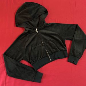 H&M Velour Zip Hoodie Jacket