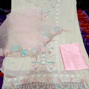 Pakistani Embroidered Fancy Dress Material