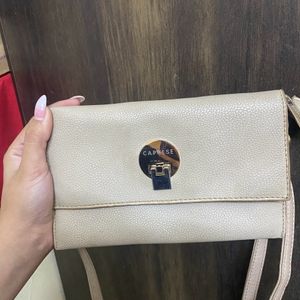 Caprese Khaki Colored Bag With Good Storage.