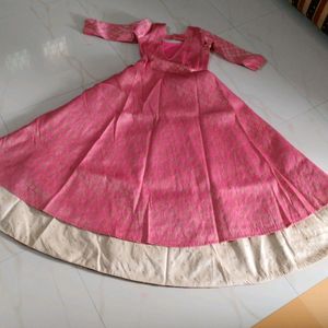 Pich Colour Gown For Girls/ Women