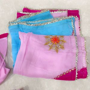 Pink Suit Set 3 (5XL) With Heavy Dupatta