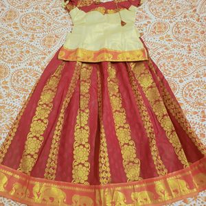 Beautiful Pattu Pavada South Indian Skirt Blouse