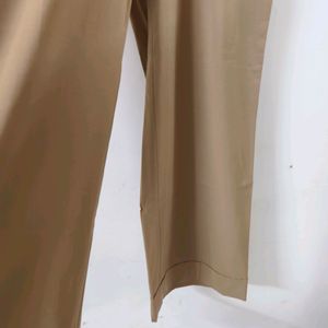 Beige Wide Leg Korean Trousers