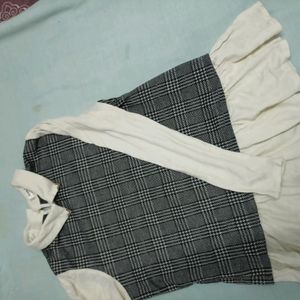 Korean Checkered Wool Top