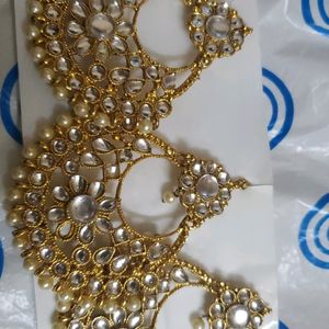 Kundan Earings With Maaang Tikka