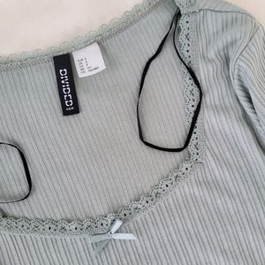 H&M Lace Detailed Crop Top/ Small