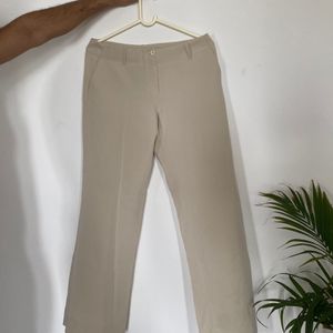 Beige Straight Trouser