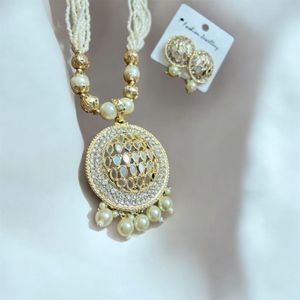 White Necklace With Earring