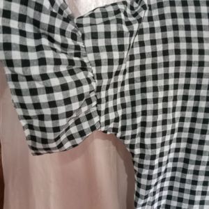 Black N White Check Dress