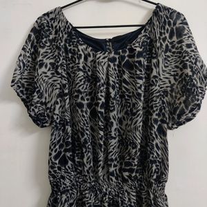 Blue Animal Print Dress