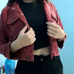 Trendy Crop Denim Jacket