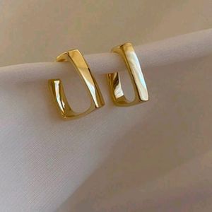 Square Hoop Gold Earrings