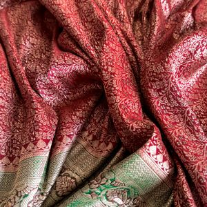 100% Pure Brocade Himroo Silk Saree