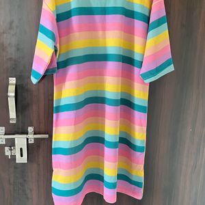 Women Multicolour T Shirt Dress Oversized