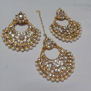 Earring With Maang Tika Set