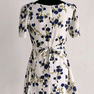 Blueberries Floral Printed Mini Dress