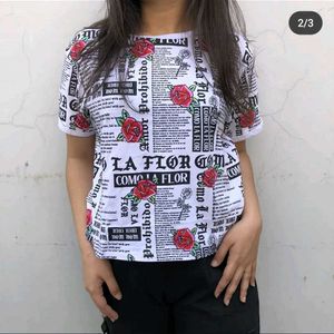 Roses And Newspaper Tshirt