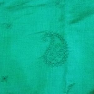 Shaded Green Saree With Stitched Blouse