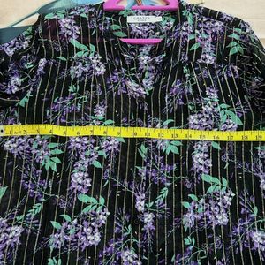 Black & Green Floral Print Shirt