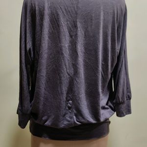 Grey Cowl Neck Tshirt Size XL