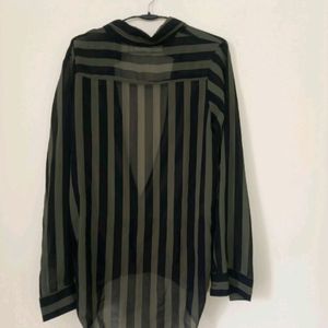 striped see through stylish shirt pattern top