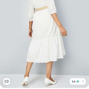 Max Puff Sleeve Cotton Fit & Flare Dress