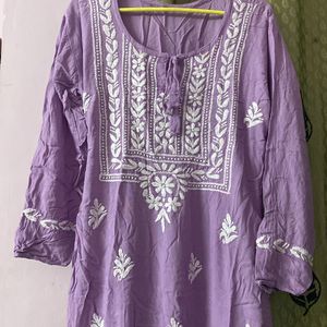 Lavendar Chikankari Kurta- Premium