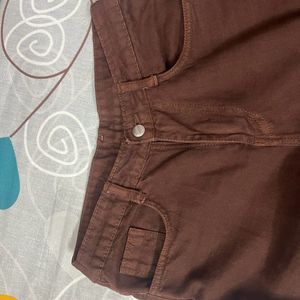 Brown Wide Leg Denim