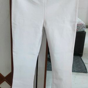 Rich Look White Trousers With Frill