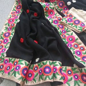 Party Wear Black Saree