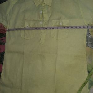 Lemon Color Kurta Perfect Fit With Jeans Size 44