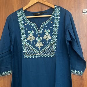 Stylish Aqua Blue Kurta For Women