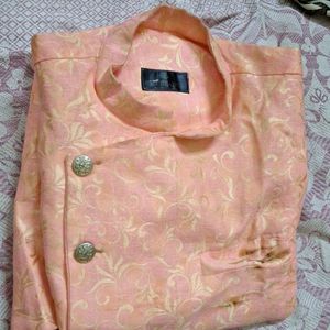 Kurta |Peach|Golden Design|No Pajama