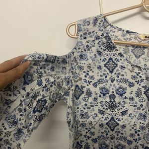 Cold Shoulder Floral Tunic